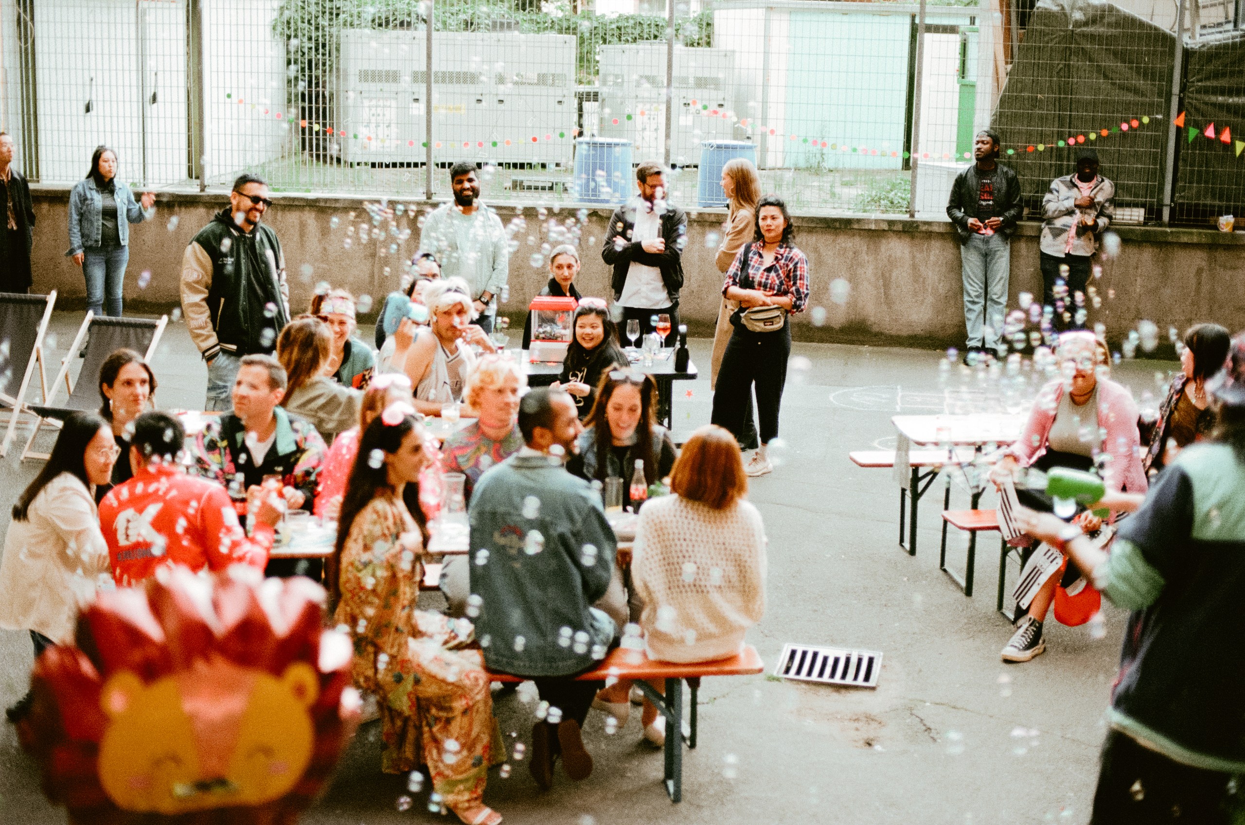 Bubbles floating at the AVOW 90s Summer Party 2024